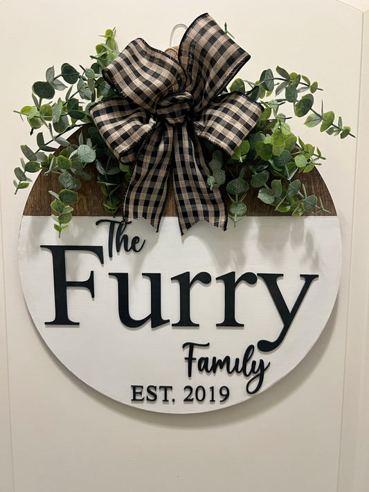 Door Sign - Personalized - Family