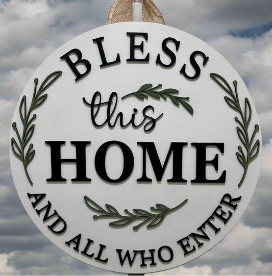 Door Sign - Bless This Home