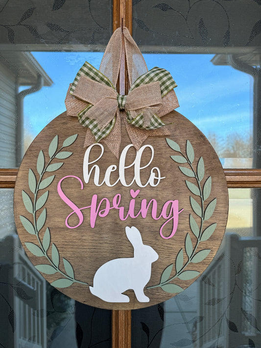 Door Hanger - Hello Spring - Bunny