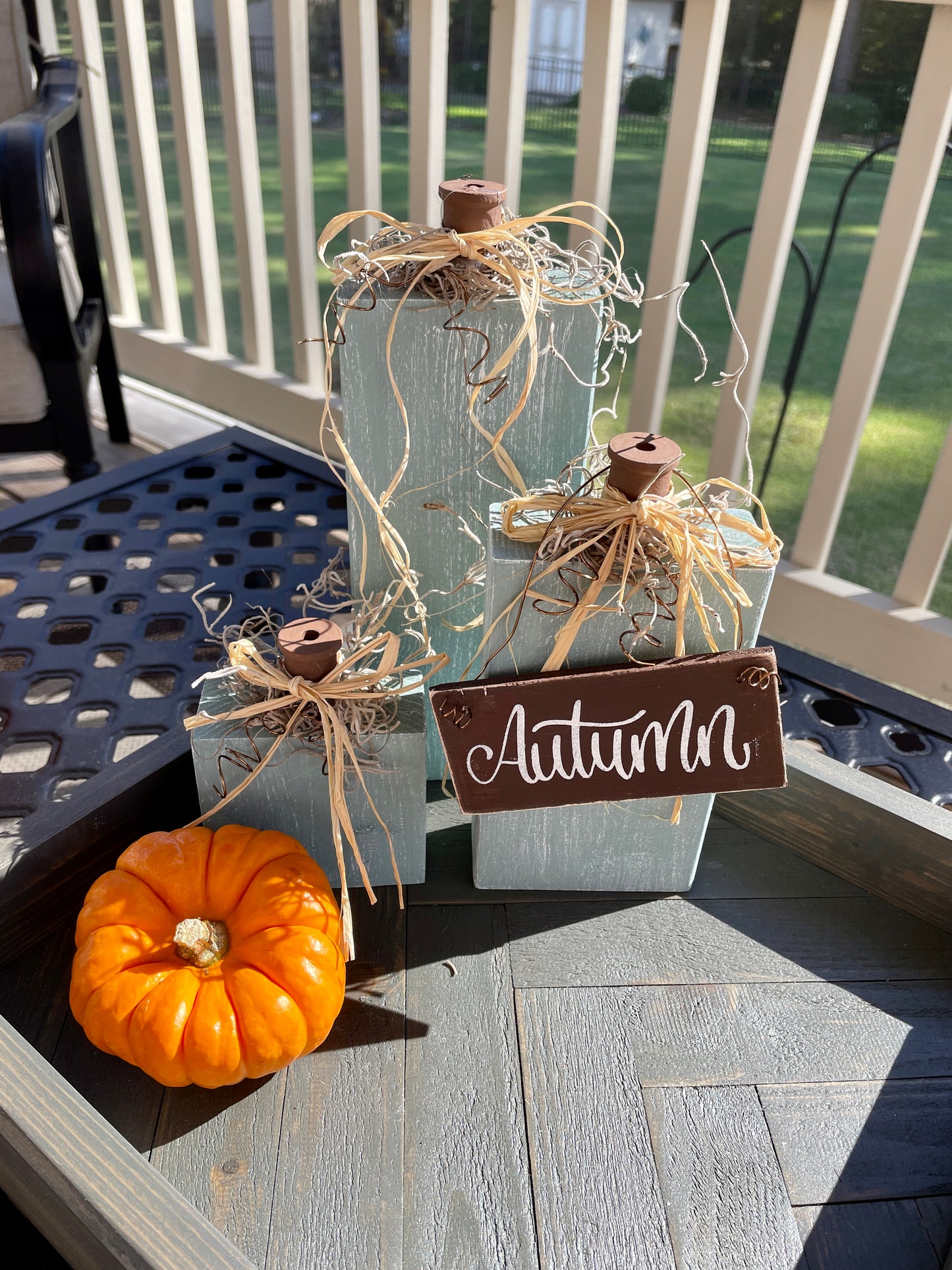 Wood Pumpkin set of 3