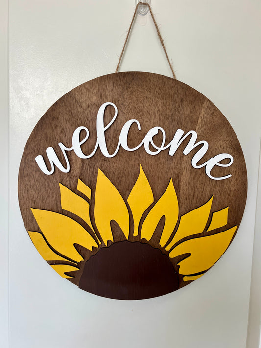 Door Hanger - Welcome Sunflower