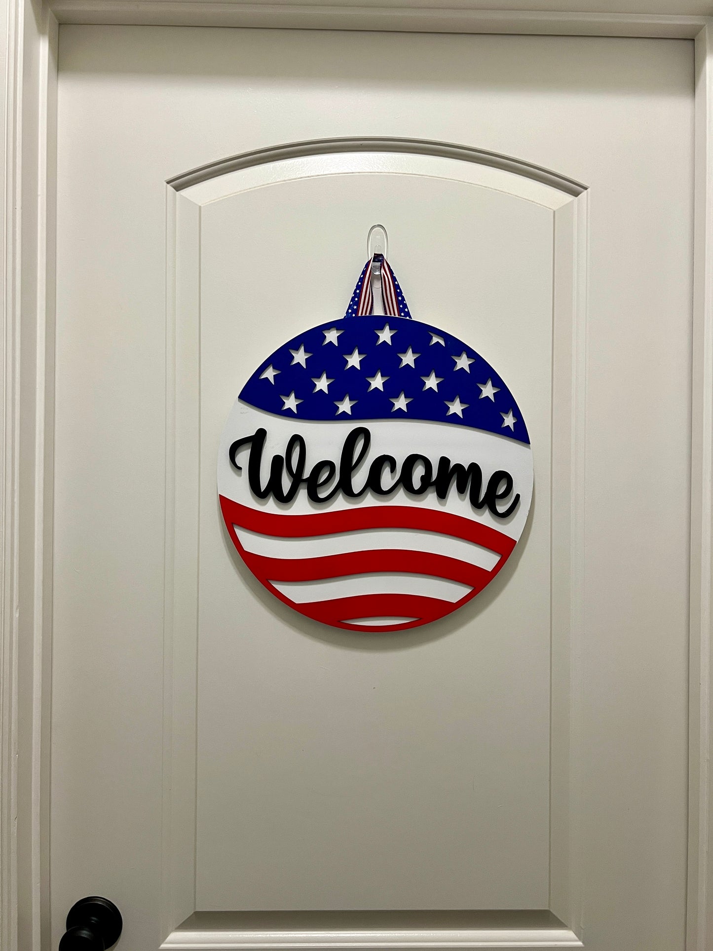 Door Hanger - Wavy Patriotic Welcome