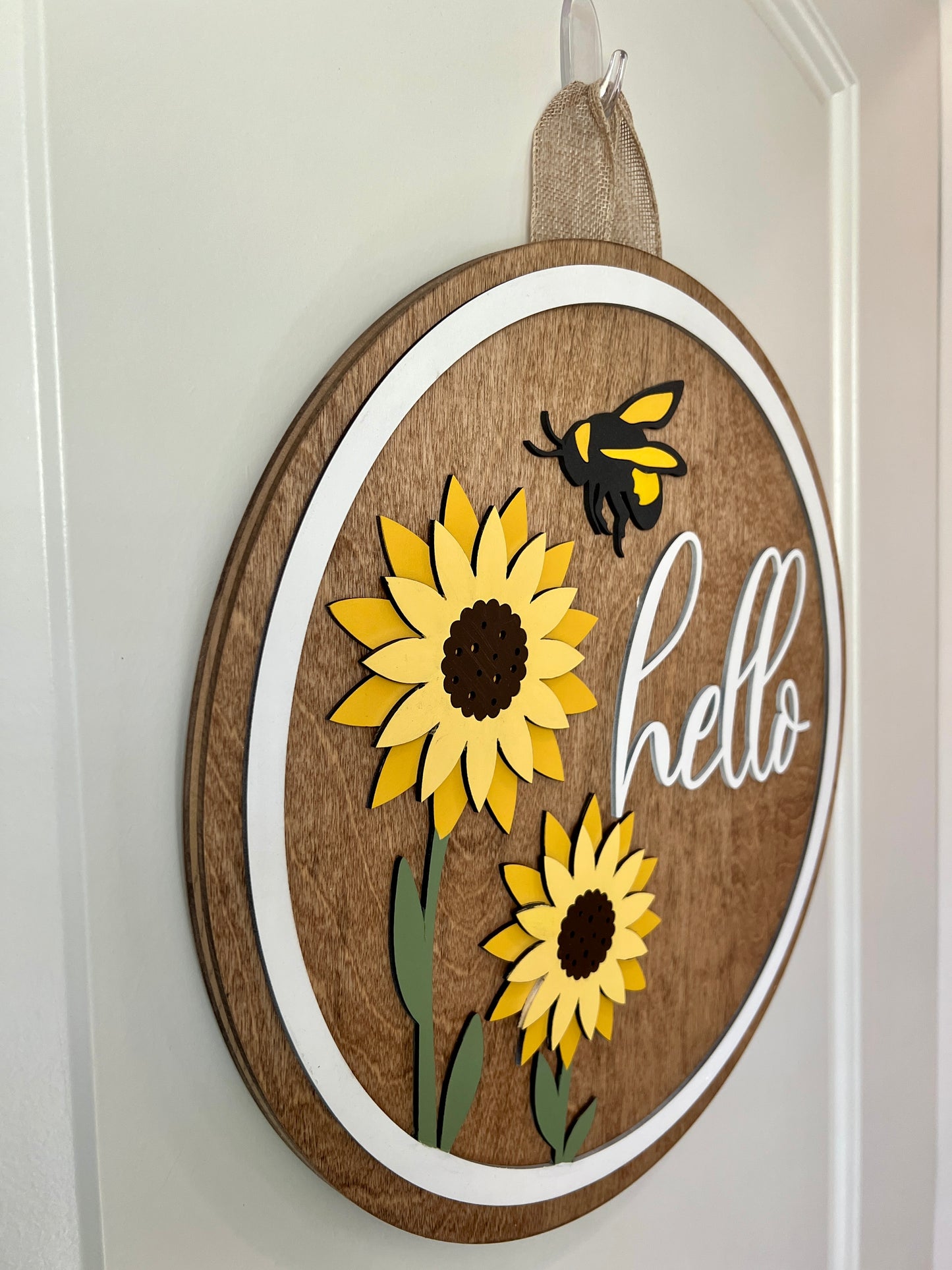 Door Hanger - Hello Sunflower Bee