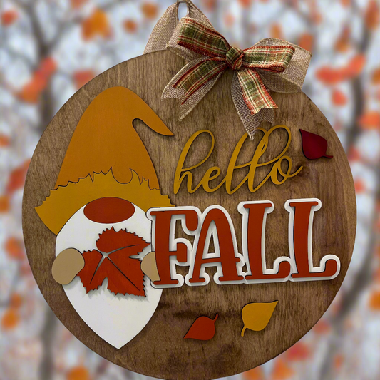 Door Hanger - Hello Fall (Gnome)