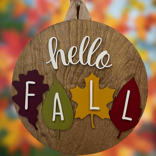 Door Hanger - Hello Fall (Leaves)