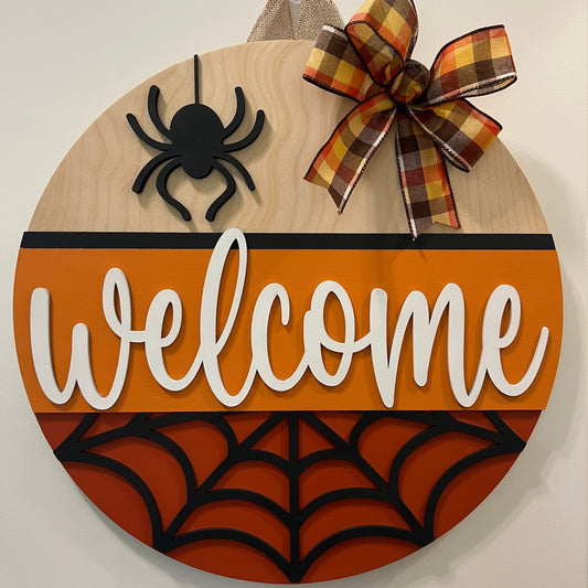 Door Hanger - Welcome (Spider Web)